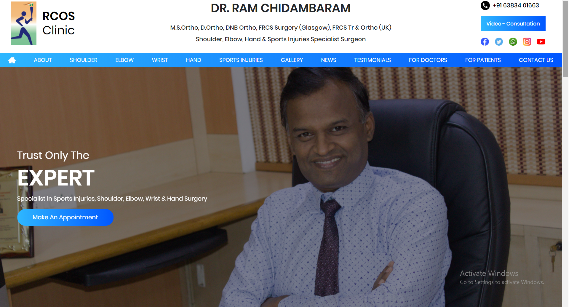 Dr Ram Chidambaram M.S.Ortho